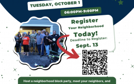 LV Night Out flyer with QR code for registration