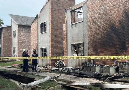Finley apartment remains from fire