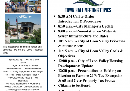 Town Hall Post Card with schedule of events