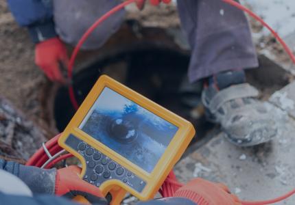 Image of workers televising a water line