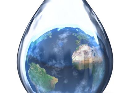Water drop image with Earth inside