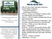 Town Hall Meeting Agenda Items