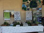 image of booth with Leon Valley park maps and plants on tables