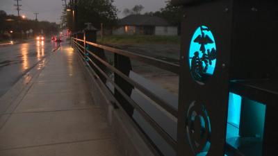 Evers Road Bridge at night 