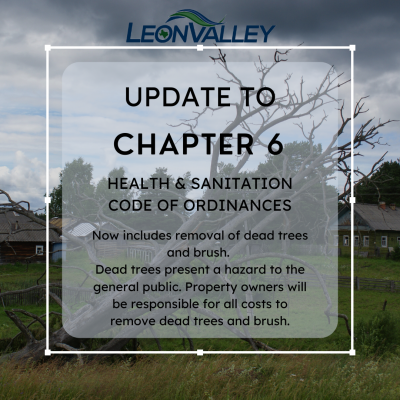 Background image of dead tree with update to Ch 6 Ordinance wording