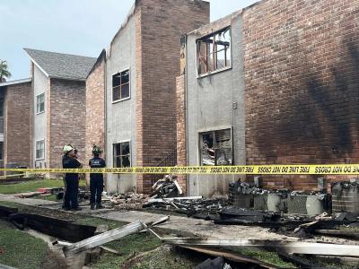 Finley apartment remains from fire