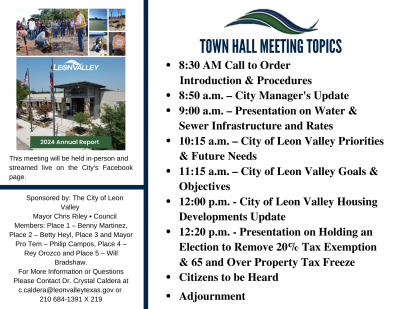Town Hall Post Card with schedule of events