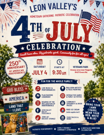 4th of July flyer AI drafted with itinerary on patriotic template