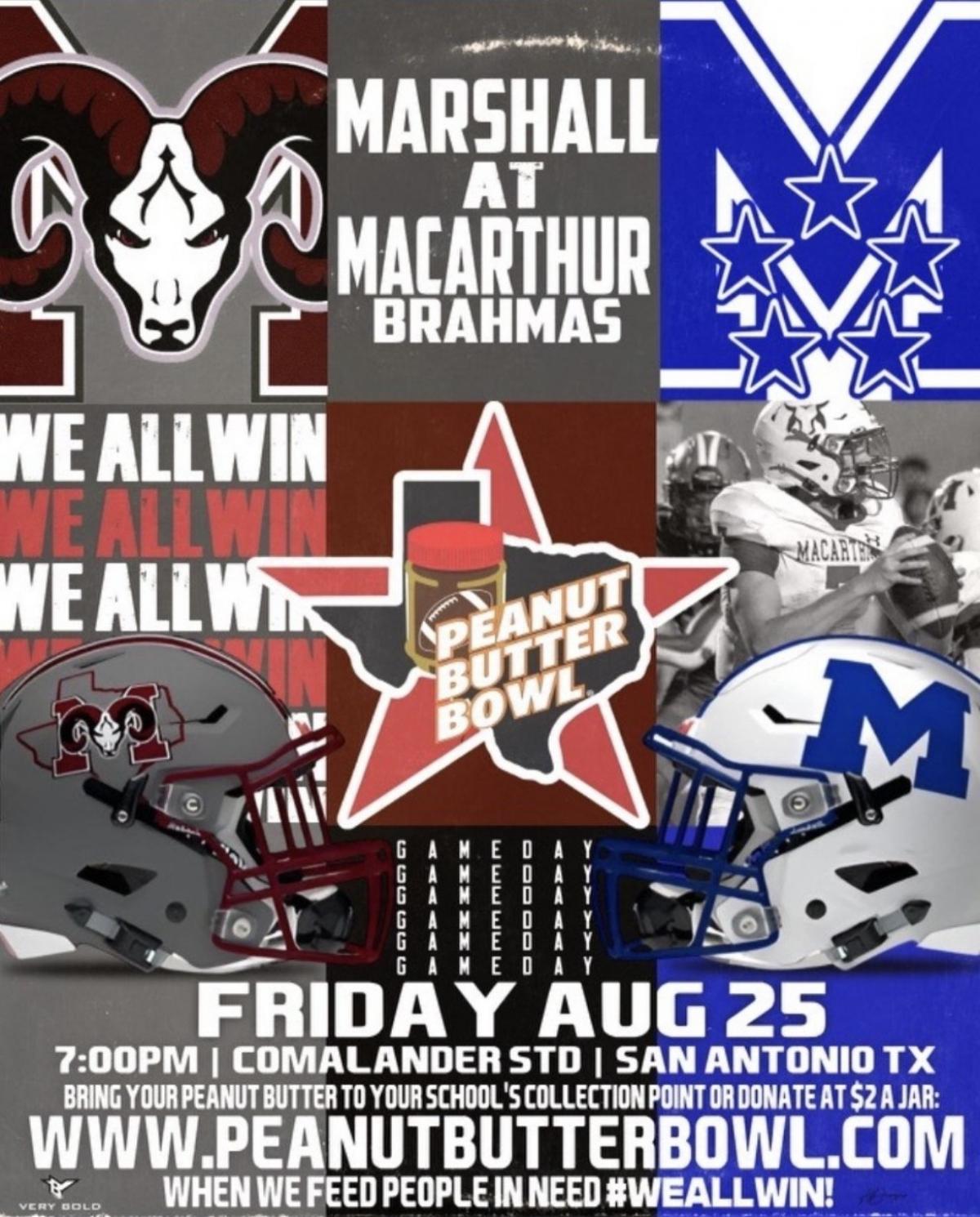 John Marshall High School versus Marshall Peanut Butter Bowl flyer