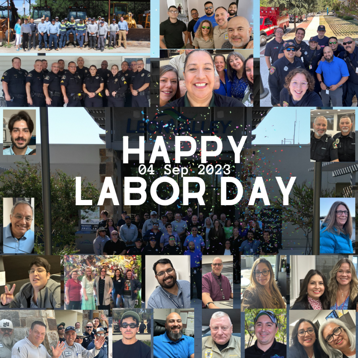 Happy Labor Day photo with City employees