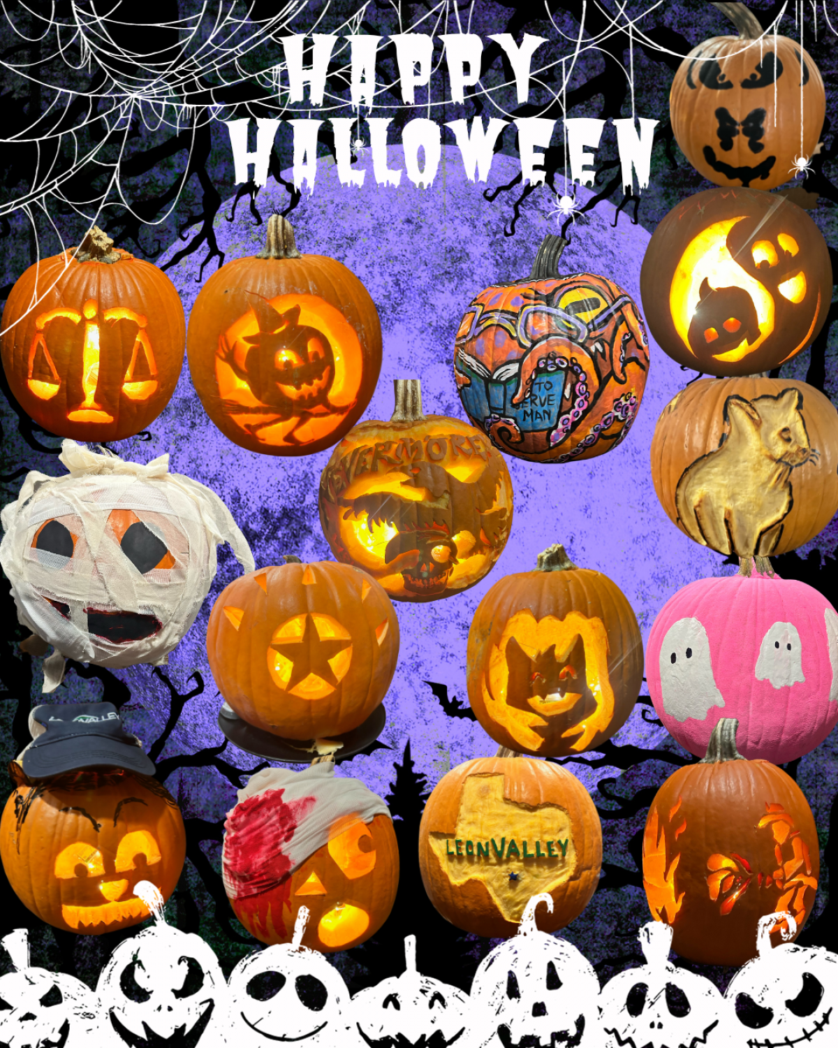 Happy Halloween picture of carved pumpkins
