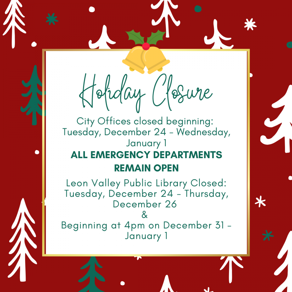 Holiday Closure