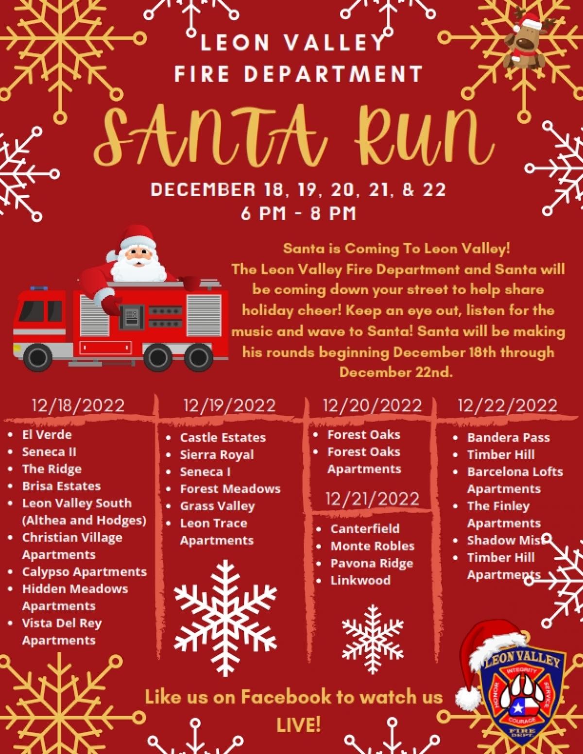 Sant Run schedule and route