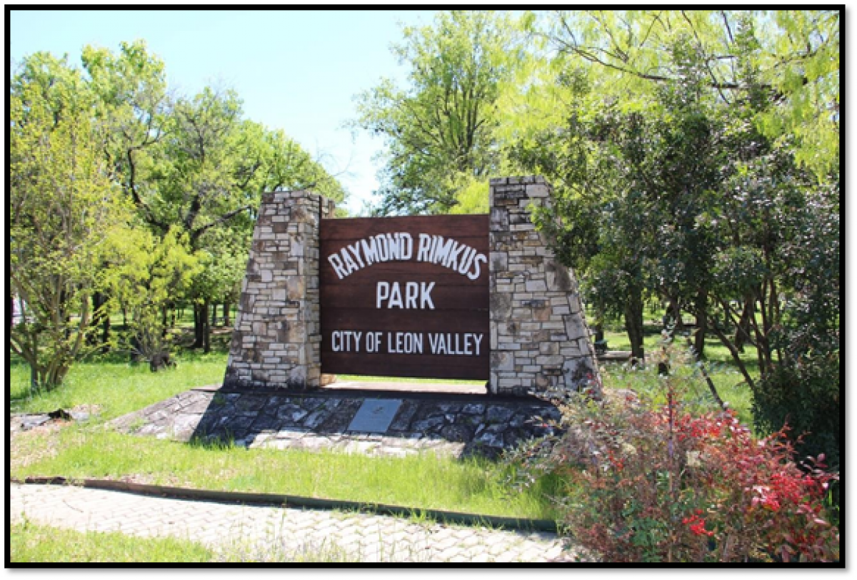 Raymond Rimkus Park Entrance Sign