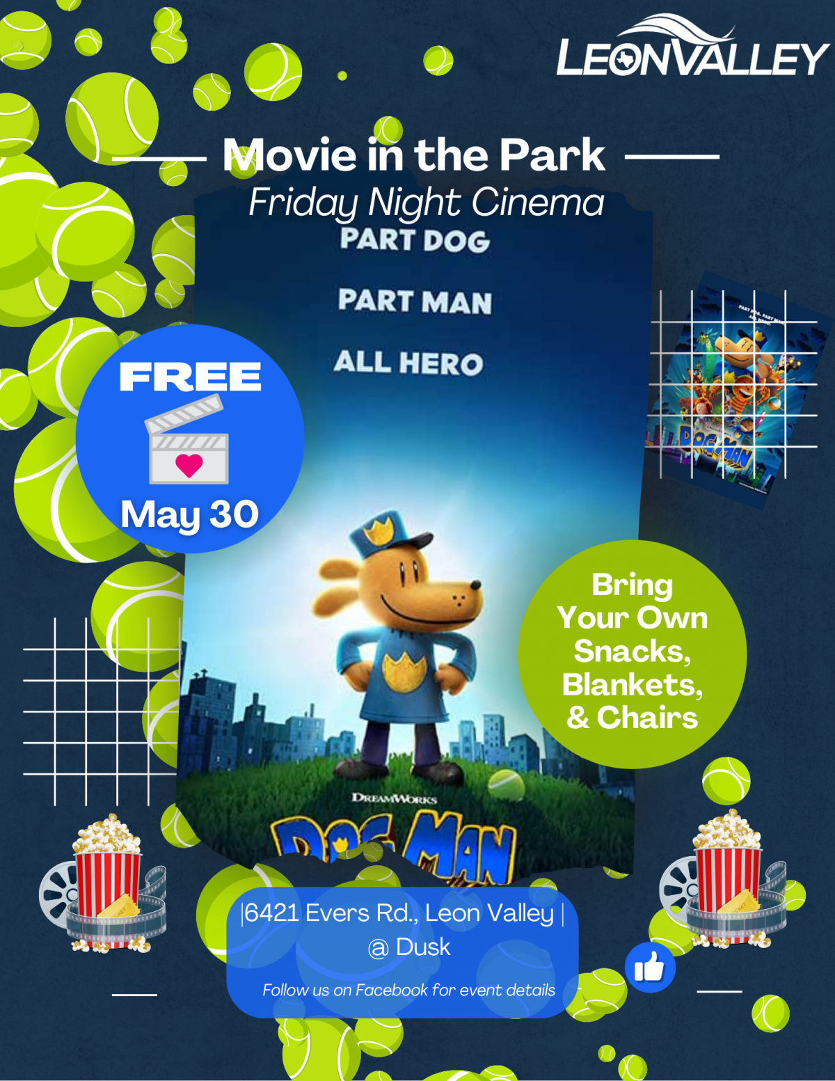 Movie in the Park flyer featuring 'Dogman'