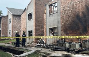Finley apartment remains from fire