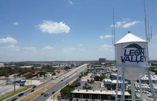 aerial image of water tower