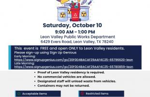 Household Hazardous Waste Collection Event details with list of Acceptable and Restricted Items
